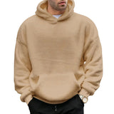 Advbridge Men's Hooded Pullovers Knitted Sweater Winter Thick Fleece Warm Casual Knitwear Coat Solid Color Pullovers Men Hooded Sweaters