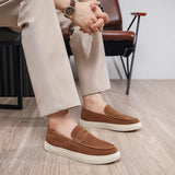 ADVBRIDGE  -  Autumn Men's Suede Leather Loafers Classic Brown Loafers Man Walking Shoes Casual Slip-On Driving Shoes For Men chaussure hommes
