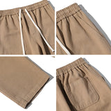 ADVBRIDGE  -  Cotton Casual Pants Men Oversized Wide Leg Pants Men Japanese Streetwear Hip-hop Loose Straight Pants Men Beige Trousers S-2XL