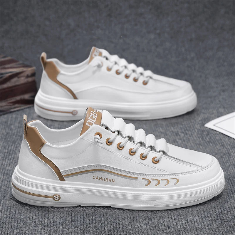 ADVBRIDGE  -  Men's Small White Shoes Canvas Shoes Fashion Shoes Leather Comfortable Shoes Top Breathable Board Shoes Fashion Casual Shoes