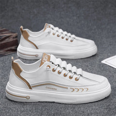 ADVBRIDGE  -  Men's Small White Shoes Canvas Shoes Fashion Shoes Leather Comfortable Shoes Top Breathable Board Shoes Fashion Casual Shoes