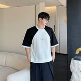 Advbridge Summer Loose Men's T-shirt Korean Style Casual Round Neck Letter Printed Short Sleeved Male Tops 2024 New Fashion
