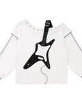 Advbridge  Grunge Punk Style Women T-shirts Sexy Off Shoulder Harajuku Graphic T-shirts Y2k Japanese Gyaru Long Sleeve Kpop Fashion