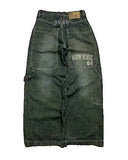 Advbridge Pocket Letter Embroidery Clearance Spot Jeans Women Couple Jeans Harajuku Street Y2K Multi Casual Joker Straight Wide-leg Pants