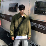 ADVBRIDGE  -  Autumn Short Jacket Men Slim Fit Fashion Green Casual Jackets Mens Japanese Streetwear Hip-hop Loose Bomber Jacket Men Outwear
