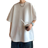 ADVBRIDGE  -  Male Loose T Shirts for Men Solid Color Funny Western Tee Shirt Fashionable Round Neck Graphic T-shirt Clothes Q267