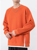Advbridge Autumn Winter Men O-Neck Long T-shirt Fashion Casual Comfortable Loose High Street Fake Two Piece Sweater Bottom Shirt