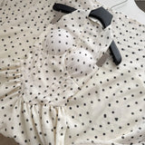 ADVBRIDGE  -  French Polka Dot Dress Women Temperament Summer Halter Backless Long Chiffon Sundress with Bra Elegant Party Women's Dresses