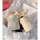 ADVBRIDGE  -  Thick soled white shoes for women 2025 new style women's shoes fashionable casual board shoes versatile student canvas shoes