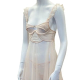ADVBRIDGE  -  Pink Push Up Bra Nighty for Ladies Erotic Lingerie Mesh See Through Nightgown Pajamas Women Sleepwear Suspenders Nightdress