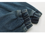 ADVBRIDGE  -  Autumn Men's Denim Jacket Vintage Large Pocket Elastic Cuffs Baggy Coat Oversized Japanese Casual Streetwear 4XL 5XL