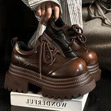 Advbridge 2025 Spring Women JK Mary Jane Shoes Fashion Lace Up Shoes Vintage Platform Elegant Thick Heel Shoes