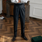 ADVBRIDGE  -  Italian Men's Parisian Waist Straight Trousers British Casual Silger High Waist Trendy Pants