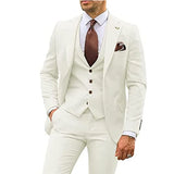 Advbridge 3 Pieces Beige Suits for Men Slim Fit Groom Tuxedo Wedding Suits Best Man Groomsmen Formal Party Suit Male Trajes De Hombre