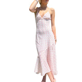 ADVBRIDGE  -  Women Floral Prints Spaghetti Strap Dress Summer Bohemian V-neck Corsets Long Dresses for Beach Vacation Party Elegant Sundress