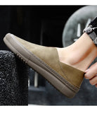 ADVBRIDGE  -  Genuine leather men's shoes fashionable one foot rubber outdoor sports moccasin shoes men's soft casual loafers