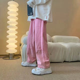 ADVBRIDGE  -  Summer Pink Jeans Men Fashion Retro Pocket Cargo Jeans Men Streetwear Hip Hop Loose Straight Denim Pants Mens Trousers S-3XL