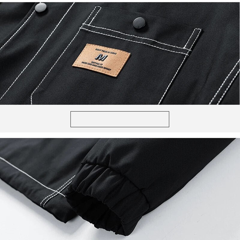Advbridge  Spring New Style Oversized Jacket Thin Coat Lapel Windproof Street Tooling Style Plus Size Clothes Men Harajuku Windbreaker