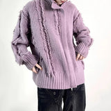 Advbridge Mens Sweater Ripped Tassel Casual Sweater Autumn Streetwear Fashion Versatile Campus Performance Long Sleeve Tops Men'S Clothing