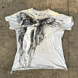 Advbridge Y2K Fashion New Street Round Neck Long Sleeve T-shirt Harajuku Goth Super Graphic Printing Vintage Joker Couple Short Sleeve Top