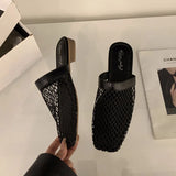 ADVBRIDGE  -  Summer Women Slippers Sexy Mesh Mules Shoes Indoor Home Slides Female Flats Shoes Beach Sandals Flip Flops New Woman Shoes