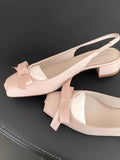 Advbridge Sweet Solid Square Heels Sandals Women Summer New Elegant Bow French Ballet Shoes Female Fairy Gentle Style Mary Jane Shoes