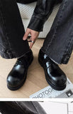 ADVBRIDGE  -  Men's Thick Soles Increase Height Leather Casual Hairstylist Trendy Niche Design Sense Big Head Derby Shoes