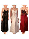 ADVBRIDGE  -  Women's Silk Cami Nightdress Backless Cross Spaghetti Strap Lace Trim V Neck Pajama Dress Summer Nightgown Sleepwear