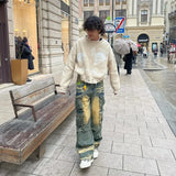 Advbridge Streetwear New Stylish Three-dimensional Pocket Washed Baggy Jeans Men Y2K Gothic Retro Popular Casual High Waist Wide Leg Pants