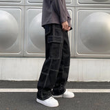 Advbridge Cargo jeans Men Wide Leg Jeans Hip Hop Casual Men's Straight Baggy Denim Pants Streetwear Skateboard Pant Neutral Trousers