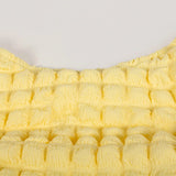 ADVBRIDGE  -  Autumn Yellow Sexy Open Back Popcorn Texture Short Dress Skinny High Waist Hipster Mini Dress Women Elegant Club Streetwear