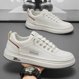ADVBRIDGE  -  Spring Autumn White Casual  Sneakers for Men Fashion New Designer Leather Shoes Male Solid Color Sports Board Shoes Man