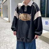 Advbridge Male Clothes Sweatshirts T Polo Shirts for Men Baggy Tops Graphic Embroidery Waffle Funny Social Fashion Trends Full Sleeve