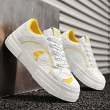 ADVBRIDGE  -  Men's White Shoes Spring Autumn New Outdoor Non Slip Comfort Platform Sneakers Height Increase Fashion Lace Up Casual Shoes