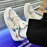 ADVBRIDGE  -  New Autumn Men Sneakers Fashion Breathable Leather Strap White Casual Shoes Student Comfort Outdoor Sports Vulcanized Flat Shoes