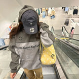 Advbridge American Buckskin Pullover Sweatshirt with Printed Stitching Simple Commuting Hooded Sweatshirt Autumn and Winter Retro Jacket