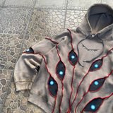 Advbridge Streetwear Retro Hoodie Y2K Clothes Harajuku Hip Hop Retro Eyeball Patch Hoodie Sweatshirt Mens Womens Punk Rock Pullover Jacket