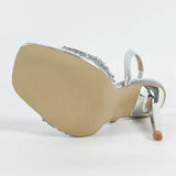 ADVBRIDGE  -  Crystal Rhinestone Super High Heels Women Sexy Square Head Open Toe Back Strap Heeled Sandals Elegant Silver Party Dress Shoes