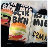 Advbridge High Quality 3D Foam Print Burger Star Zip Hoodie New Sweatshirt Harajuku Couple Jackets Streetwear Y2k Hoodies Goth Women Cloth