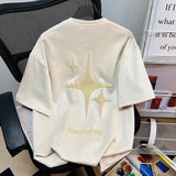 Advbridge Foam Printed Men's T-shirt Hip Hop Loose Tshirts Gothic Vintage T-Shirt Unisex Man Women Crew Neck Short Sleeve Tops Trend Tee