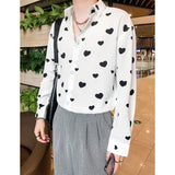 ADVBRIDGE  -  Love Pattern Long-sleeved Shirt Men's Fashionable Casual Drooping Free-iron Ice Silk Shirt Thin