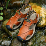 ADVBRIDGE -  Men Sandals Soft Comfortable Non-Slip Men Shoes Comfortable Beach Sandals Men's Sandal Summer New Casual Flat Shoes Slippers