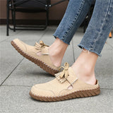 ADVBRIDGE  -  Pink Suede Woman Mules Shoes Big Size 43 Tassel Fashion Women's Shoes Quality Handmade Ladies Flats Summer Half Shoes For Women