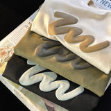 Advbridge American Foaming Printing Men's T-shirt Harajuku Streetwear Suede Casual Tshirts Oversized Man Tees Round Neck Male Tops
