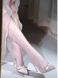 Advbridge Elegant Champagne Color High Heels Shoes Women Summer New Pointy Bow Stilettos Female French Sexy Style Satin Single Shoes