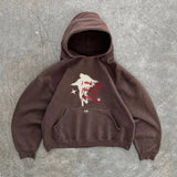 Advbridge American retro sweatshirt winter thickened 2K loose men and women niche popular hooded sweatshirt trendy personality simple