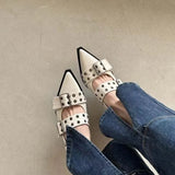 Advbridge Pointy Mary Jane Shoes for Women 2023 Summer Model with Skirt Small Leather Shoes Retro Chunky Single Shoes for Women