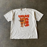 Advbridge Y2k graphic t shirts  Summer Harajuku Street Apparel Orange Cat Print Classic Short Sleeve Slim Fit Top Men's T-shirt