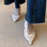 ADVBRIDGE  -  Fashionable Women's Hollow Breathable Handmade Leather Sandals 2025 Pointed Toe Wrapped Single Shoe