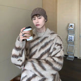 Advbridge Pullovers Knit Sweater Male Round Collar Striped Men's Clothing Crewneck Y2k Streetwear Japanese Harajuku Fashion X Casual Ugly